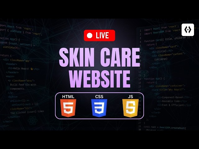 Build a Skin Care Website Project | HTML CSS JavaScript Projects for Beginners