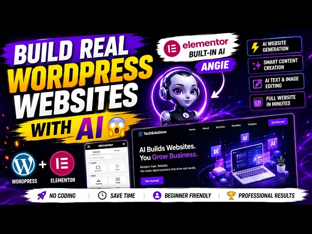 Build Real WordPress Websites Using  Elementor In-built AI  Angie.