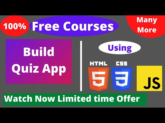 Build A Quiz App with HTML CSS JavaScript Free Online Course || #DeepShukla
