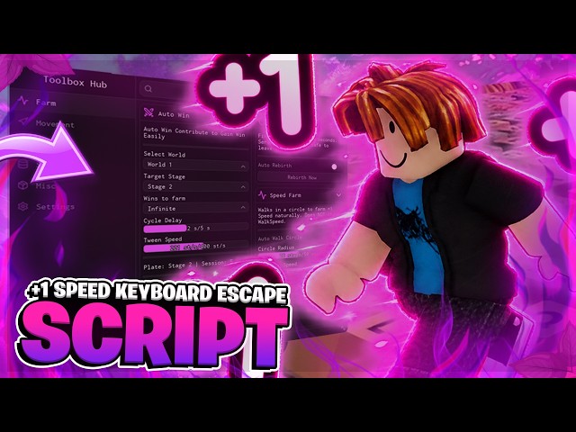🔥 +1 Speed Keyboard Escape SCRIPT | Auto Win, Auto Farm, Max Speed !! (NO KEY)