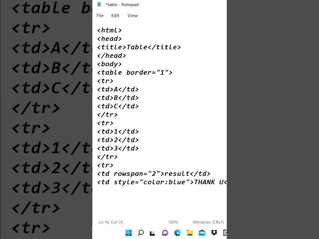 How do you create a table in html?#table #short #viral #code