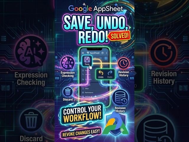 How to Save, Undo, and Redo Changes in Google AppSheet |  #appsheet #nocode #appsheettutorial