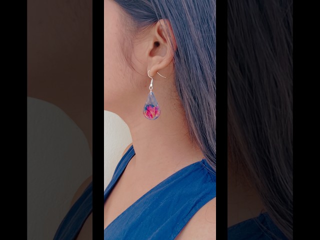 Diy resin earrings using ‘’Oytra resin earring kit’’ #diyearings#resinart#artist#fyp#handmade#viral