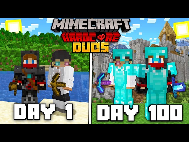 We Survived 100 Days In Hardcore Minecraft... DUOS!