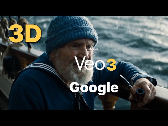 A video converted into 3D from an AI video generated by Google VEO3