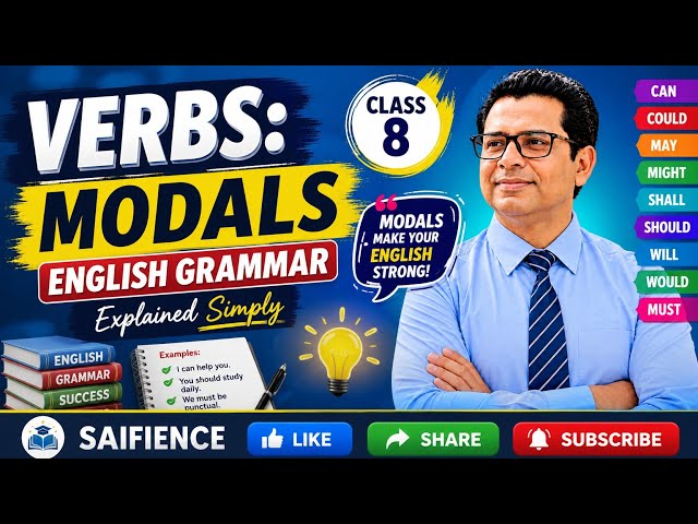 "Modal Verbs (Can, Could, May, Might, Should, Must...) | Class 8 English Grammar Made Easy"