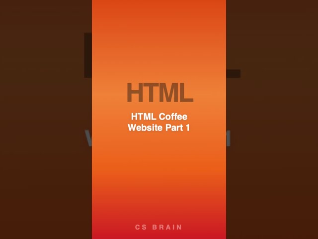 HTML Coffee Website Part 1 #webdev #frontend #coding #techtips
