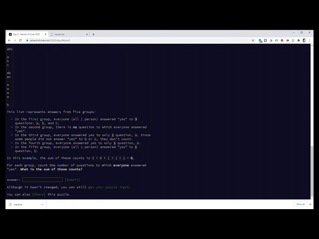 Advent of Code 2020, Day 6 with Python one-liners