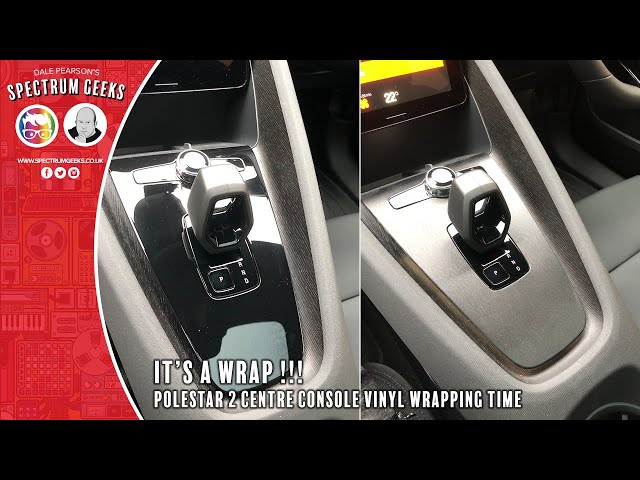 Vinyl Wrapping the Centre Console on the Polestar 2