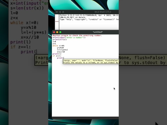 python programming to check the Armstrong number #progra #coding #programming