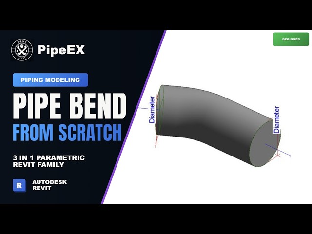 Revit MEP Tutorial: Create a Parametric Pipe Bend Family from zero, including a lookup table