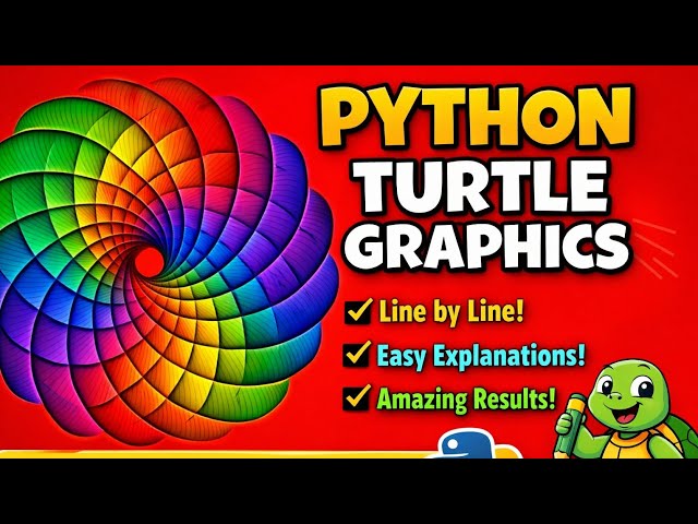 Python Turtle Graphics | Build This Colorful Pattern in 5 Minutes 