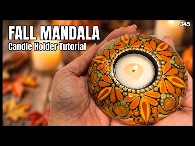 Just Print, Transfer, and Paint Mandala!! Festive Fall Candle Holder