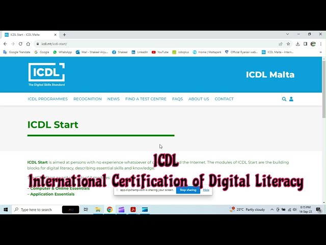 ICDL - International Certification of Digital Literacy - Start