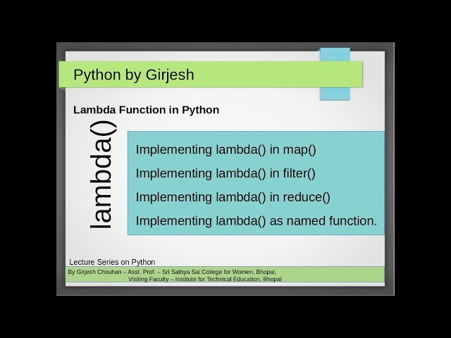 Lambda(Anonymous) Function in Python