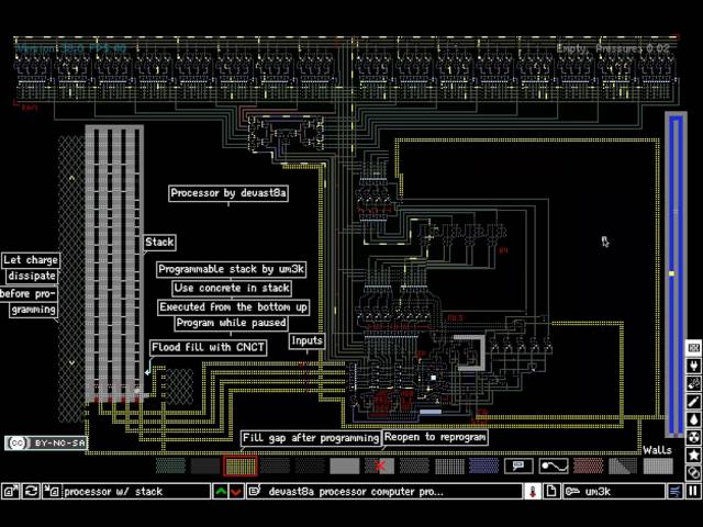 Powder Toy Processor Programmable Stack Demonstration