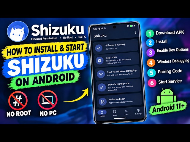 How to Install and Start Shizuku on Android (No Root, No PC) | Full Setup Guide