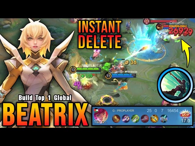 100% Unstoppable!! 25 Kills Beatrix Insane One Shot Damage Build - Build Top 1 Global Beatrix ~ MLBB