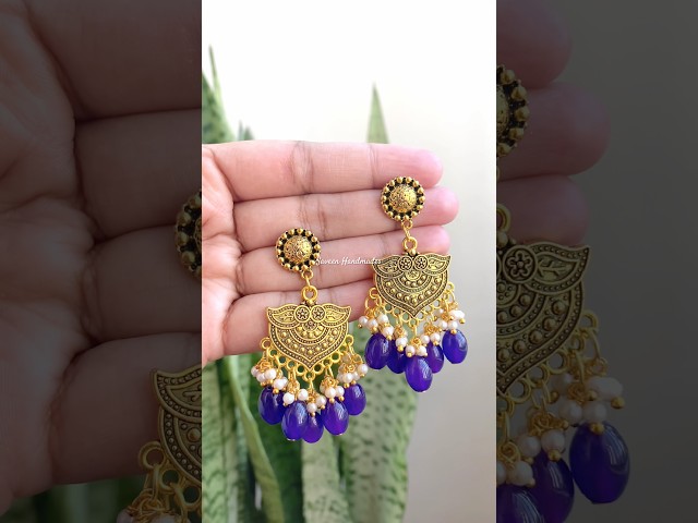 Made these beautiful earrings from beads🌷subscribe for tutorials #handmadejewellery #shorts