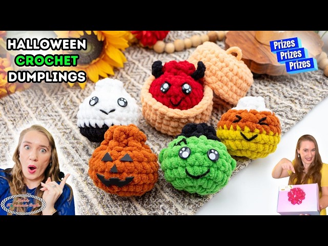 6-in-1 Halloween Crochet Dumplings FREE Pattern + Basket 🎃 LIVE Tutorial & Prizes!