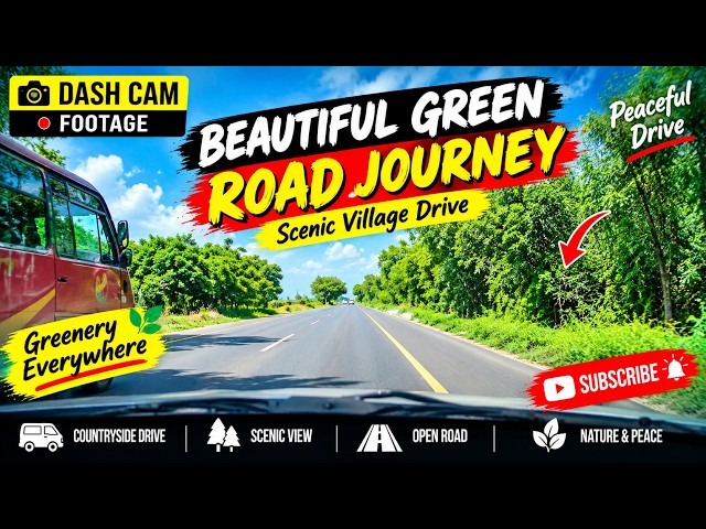 Beautiful Green Road Journey 🚐🌿 | Peaceful Scenic Drive | Amazing Dash Cam Footage