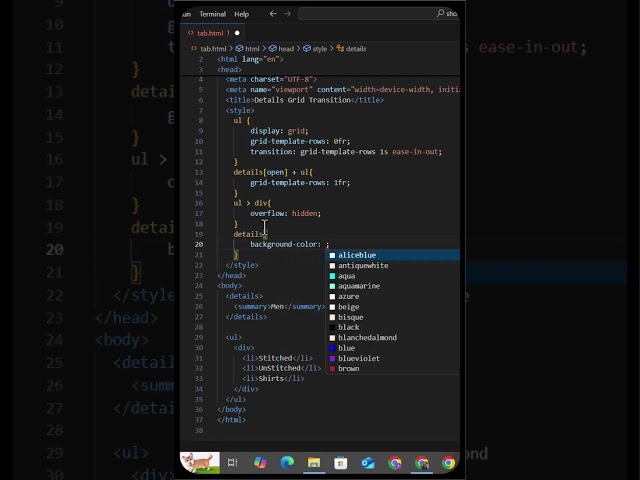 Add transition on summary details without js