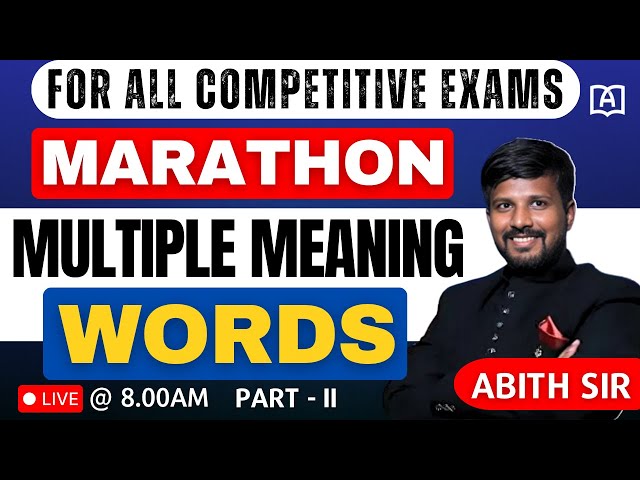 MULTIPLE MEANING WORDS | SBI/IBPS CLERK MAINS | PART 2 | BY ABITH SIR #bankexam #sbi #ibps #idioms