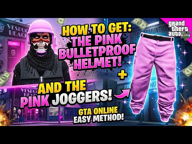 GTA 5 HOW TO GET PINK JOGGERS AND PINK COLORED BULLETPROOF HELMET! AFTER PATCH 1.72!* | GTA Online