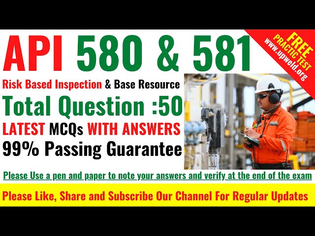 Top 50 Latest API 580-581 - Risk Based Inspection Question and Answers