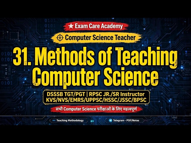 Method of Teaching in Computer Science | TGT PGT Computer Science DSSSB | Exam care academy