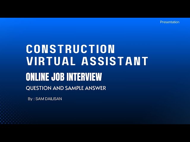 Construction Virtual Assistant Training Day 3