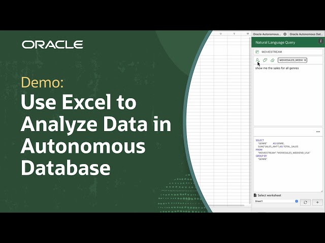 Use Microsoft Excel to Analyze Data in Oracle Autonomous Database: Demo