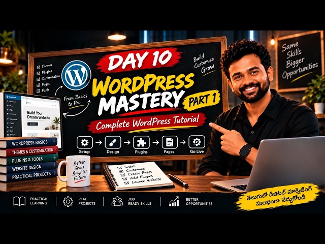 Day 10 - WordPress Mastery Part 1 | Complete WordPress Tutorial in Telugu | AIPDMA