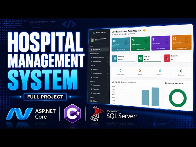 Hospital Management System using ASP.NET Core MVC 8, C#, SQL Server