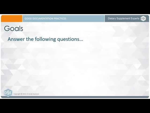 DSE FREE Good Documentation Practices (GDP) Training