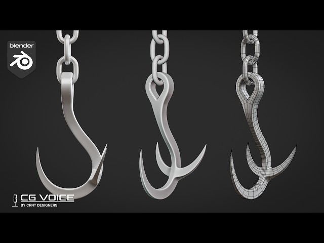 How to Model a Realistic Hook in Blender | Hard Surface Modeling | Subdivision Surface Modeling