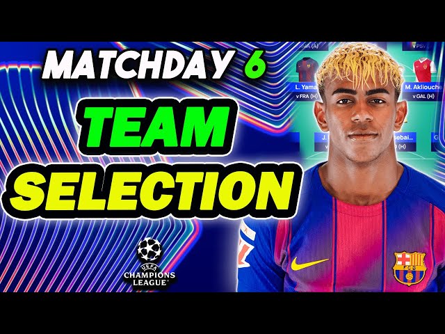 RANK 6.5K! | UCL FANTASY MATCHDAY 6 TEAM SELECTION | Champions League Fantasy Tips 2025/26