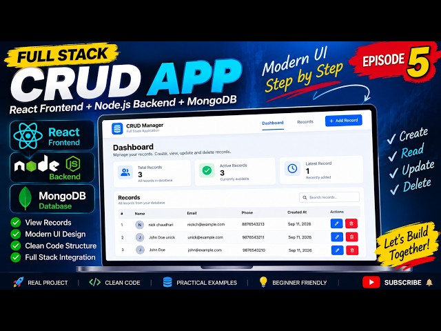 (Ep. 5) React + Node.js + MongoDB | Build a Professional CRUD Dashboard
