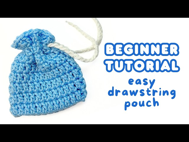 crochet drawstring pouch tutorial for BEGINNERS | how to crochet a bag 🎀 easy crochet tutorial