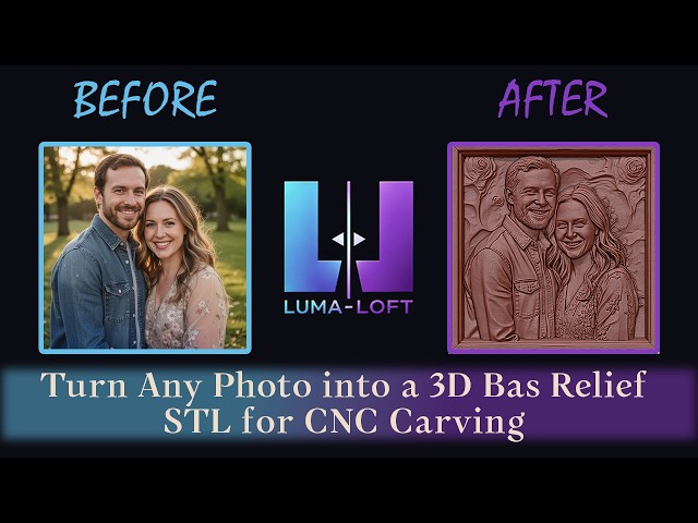 Turn Any Photo into a 3D Bas Relief STL for CNC Carving | Depth Map & Mesh Maker Tutorial. Luma-Loft
