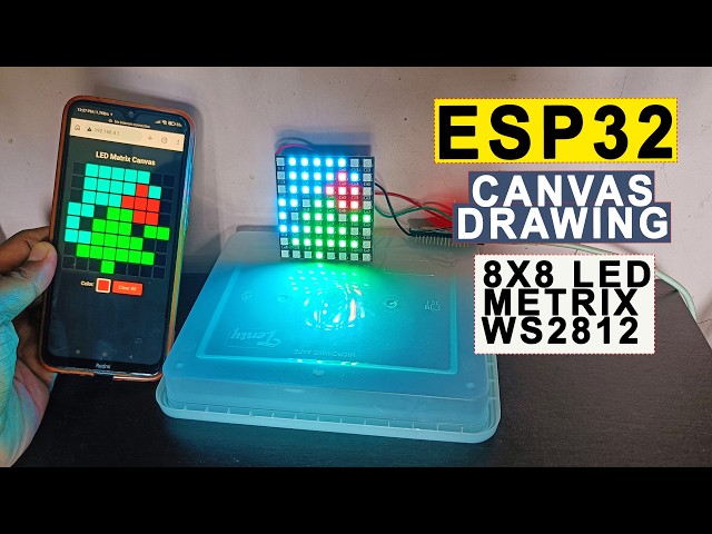 ESP32 Canvas Drawing Project With WS2812-64 RGB LED 8x8 Metrix Panel