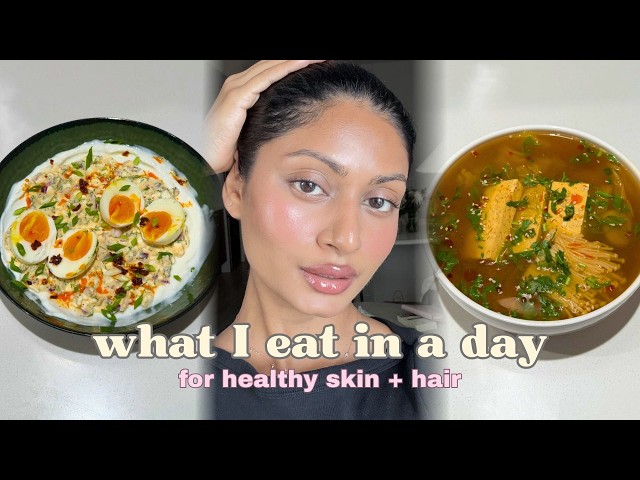 What I Eat In A Day For Healthy Skin & Hair 🥑☕️🥬 Vegetarian Recipes Part 2