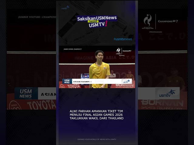 Alwi Farhan Secures Point in Semifinals #usmnews #usmtv #badminton #asiangames2026 #asiangames