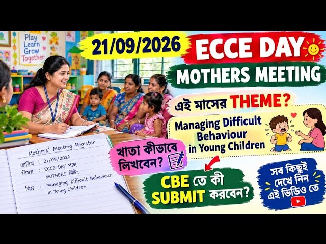 21/09/2026 তারিখ ECCE DAY পালনের মিটিং খাতা / Regulation Copy টি কি ভাবে লিখবেন। দেখে নিন 