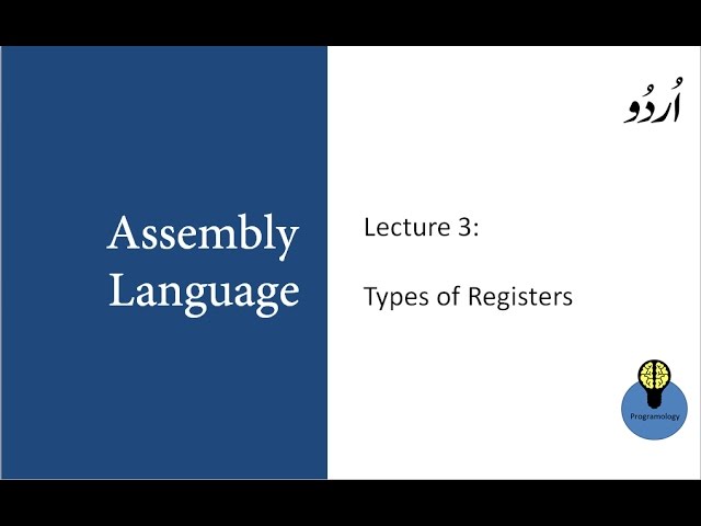 Lecture 3: Types of registers in Assembly language programming tutorial in Urdu Hindi