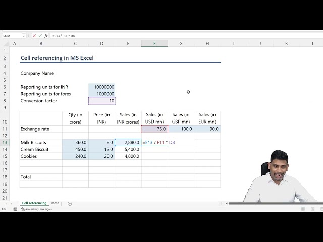MS Excel fundamentals   cell referencing