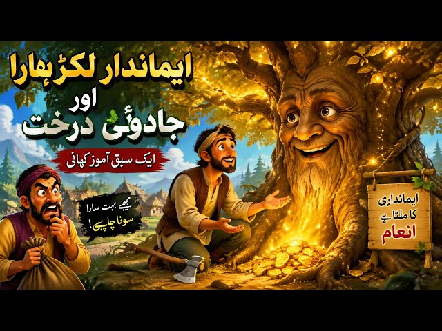 ایماندار لکڑہارا اور جادوئی درخت | Urdu Moral Story | Magical Tree Story