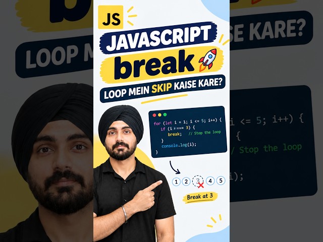 JavaScript Break Statement Explained | Break in JavaScript For Loop | Hindi | Aman sir