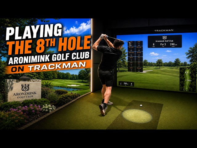 Taking on Aronimink 8th hole - Monster Par 3 on Trackman io