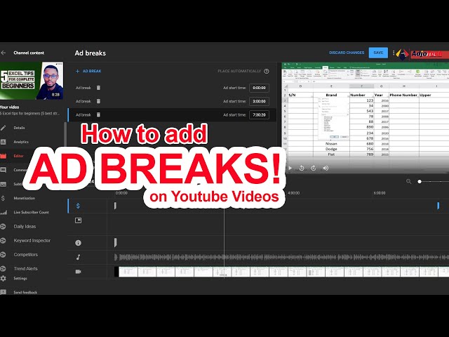 How to include ad breaks on YouTube videos
